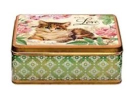 Cat in Roses Tin - With Love - NOS2670 -px